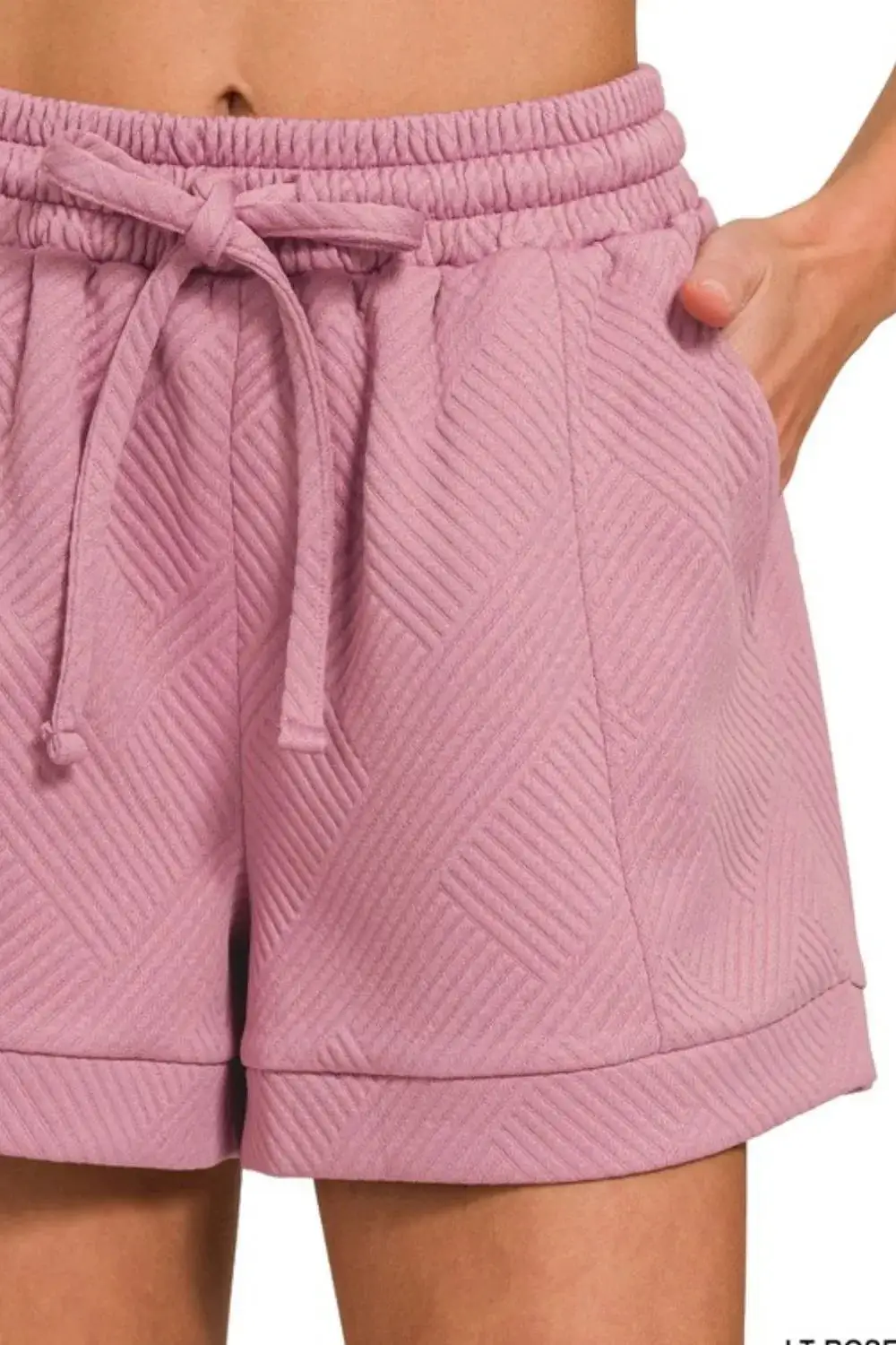 Modern Textured Knit Jacquard Drawstring Shorts