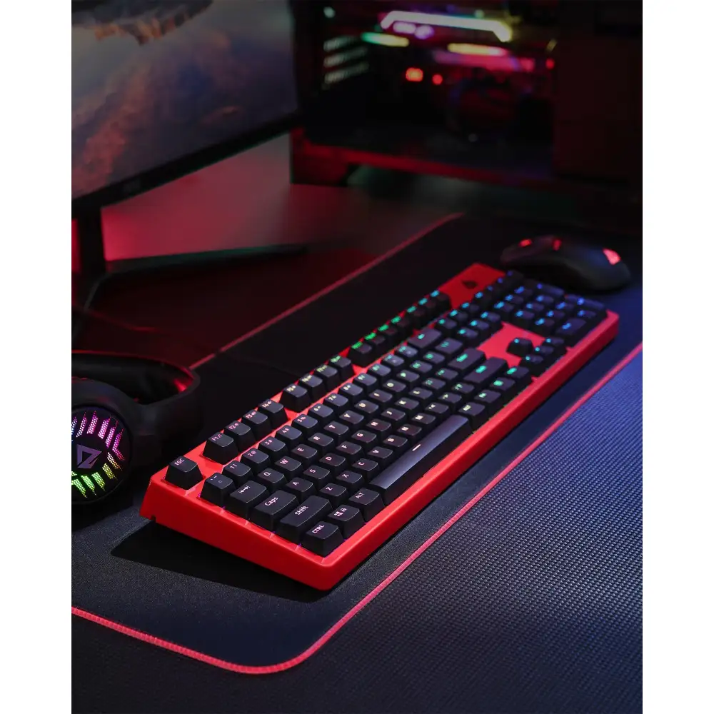 AUKEY KMG18 Red Mechanical Keyboard Red Switches 104key with Gaming Software