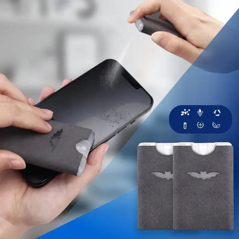 2-in-1 Screen Cleaner & Microfiber Cloth – Portable, Residue-Free, Gentle 🧽