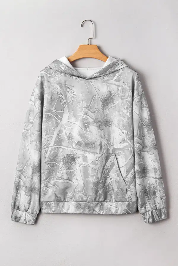 Easygoing Relaxed Camo Print Hoodie