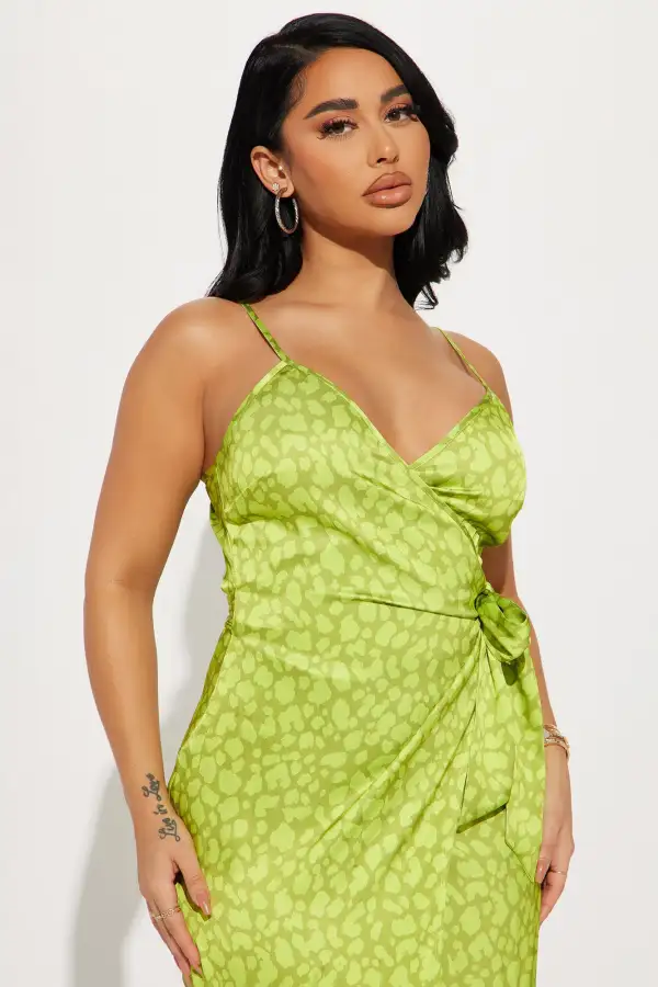 Tropical Tango Midi Dress - Lime