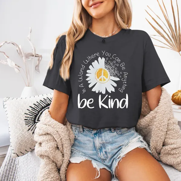 Floral & Letter Print T-shirt