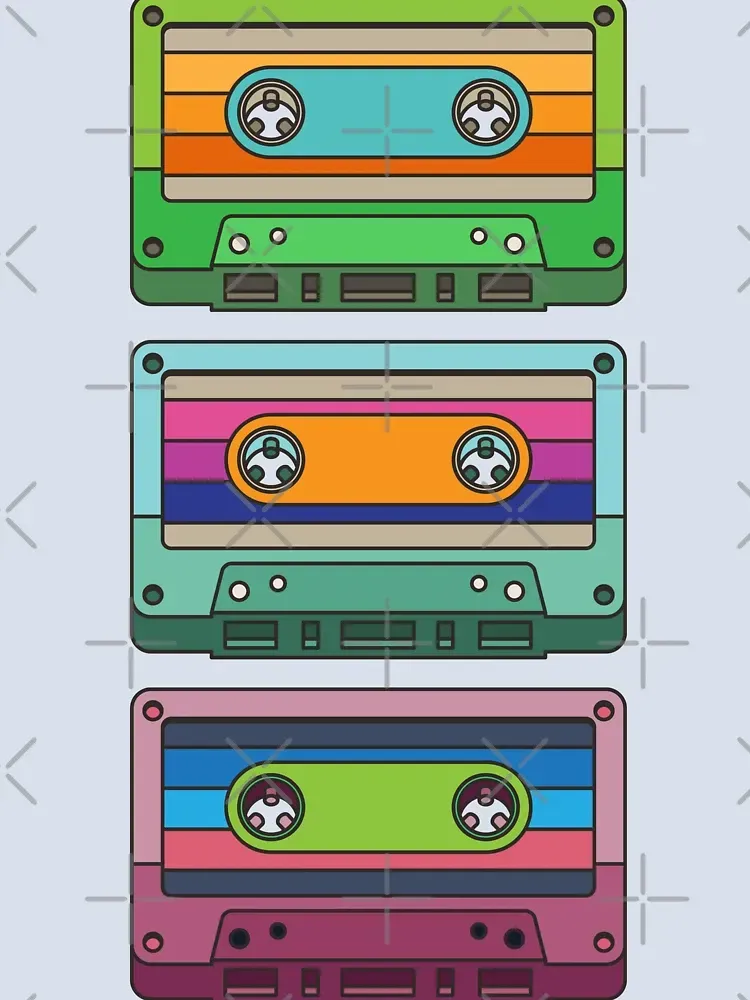 Recording Tape Printed Women's Short Sleeved T-Shirt