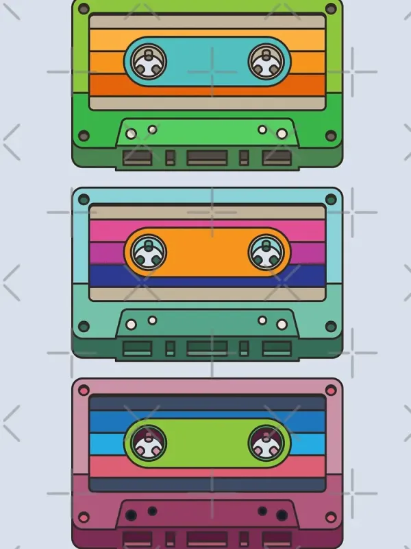 Recording Tape Printed Women's Short Sleeved T-Shirt