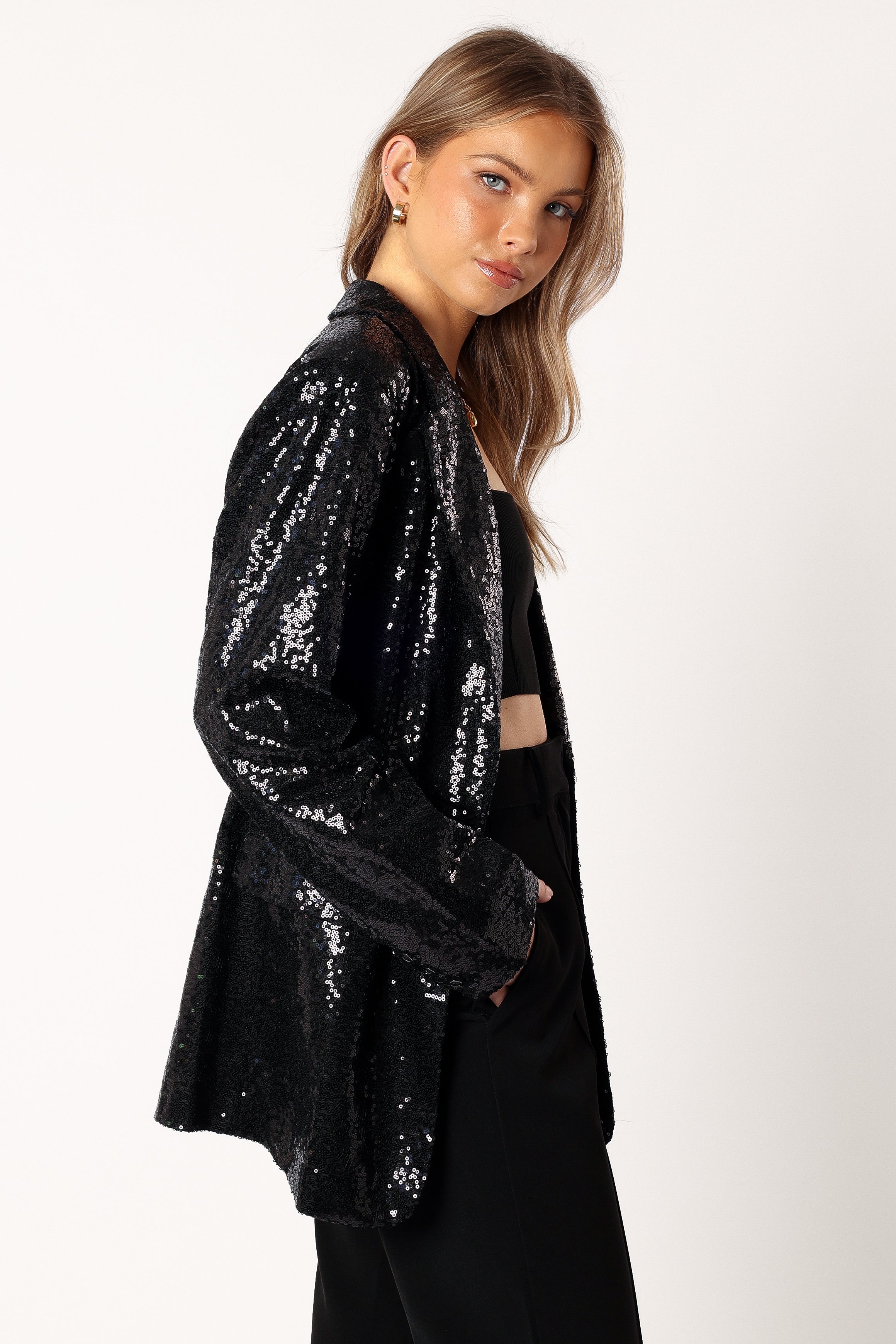 Delaney Sequin Blazer - Black