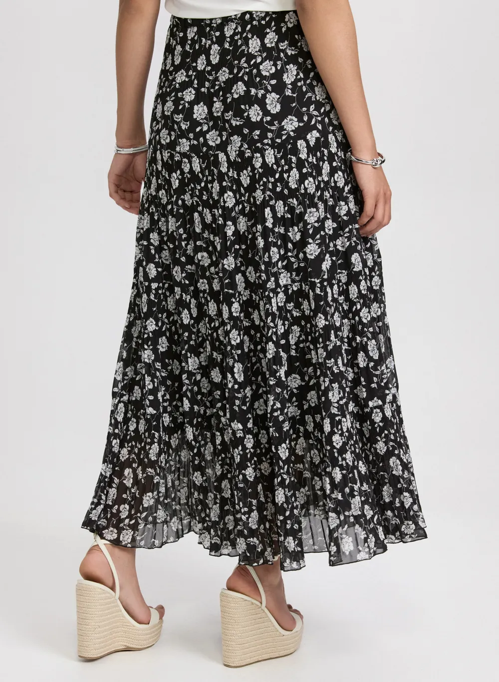 Floral Print Flowy A-Line Skirt