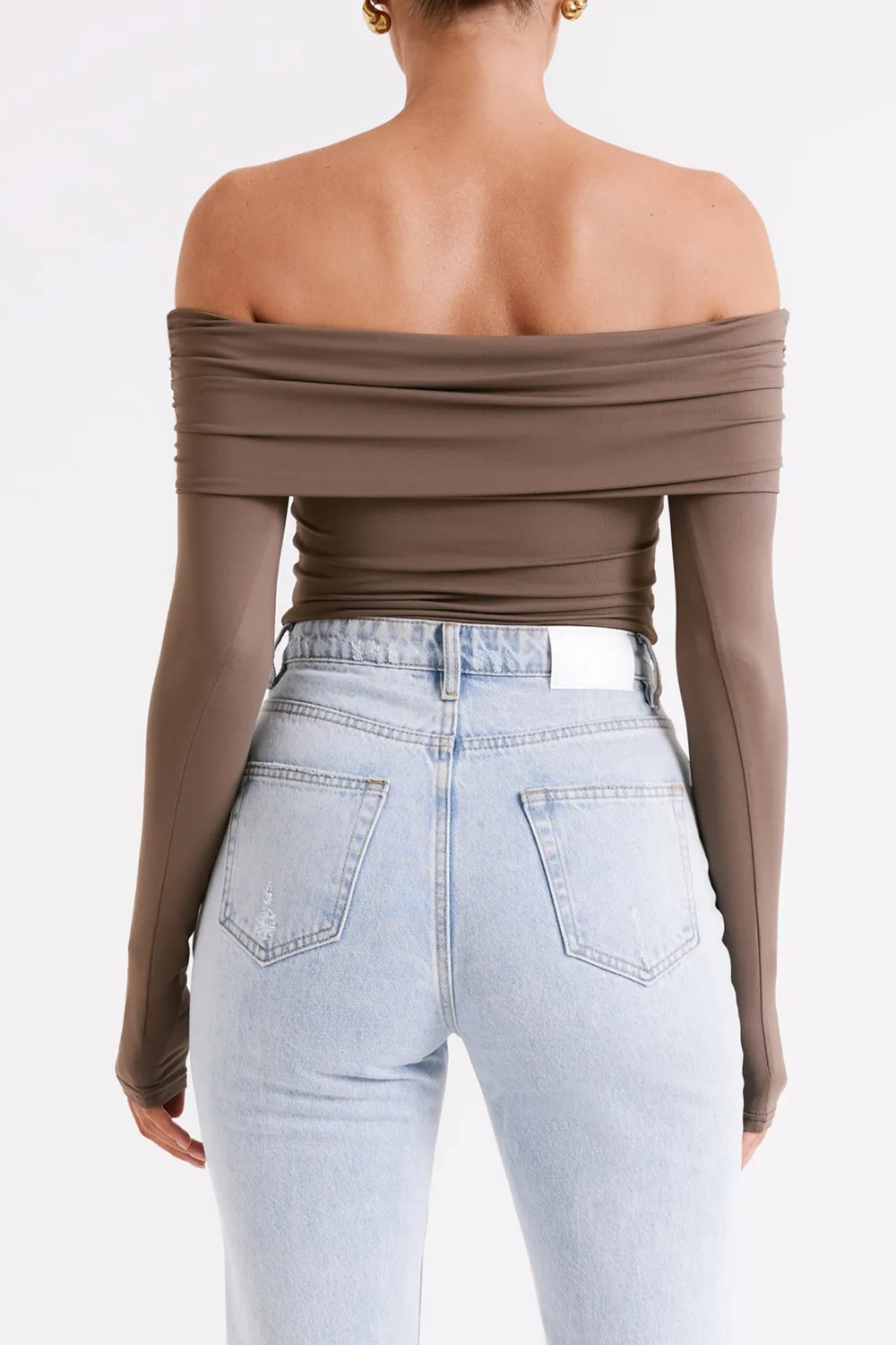 Recycled Nylon Off Shoulder Top