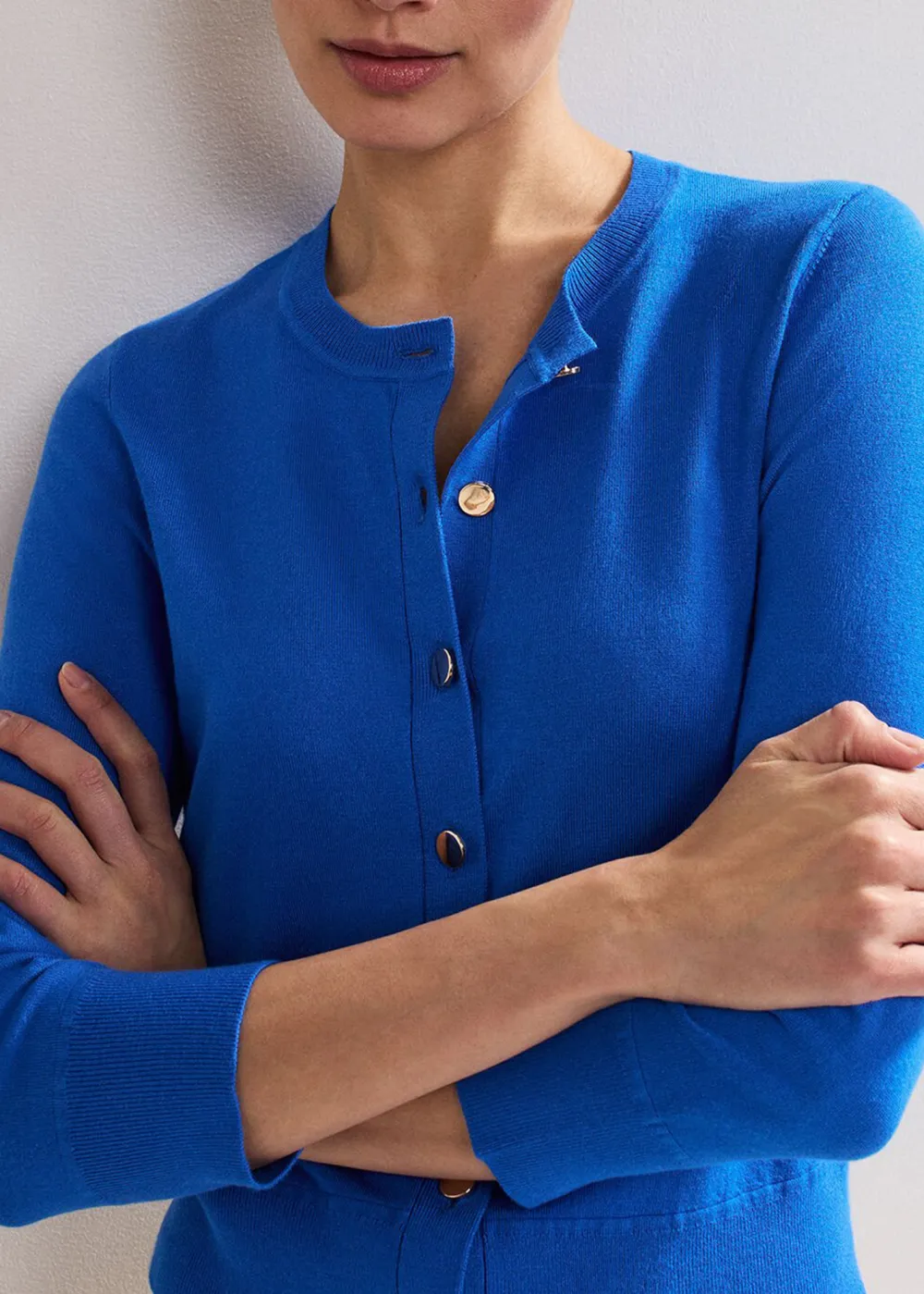 Blue Button-Down Sweater