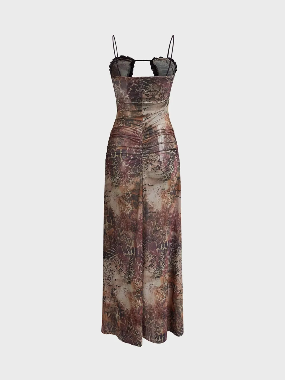 Random Print Fungus Cropped Maxi Dress