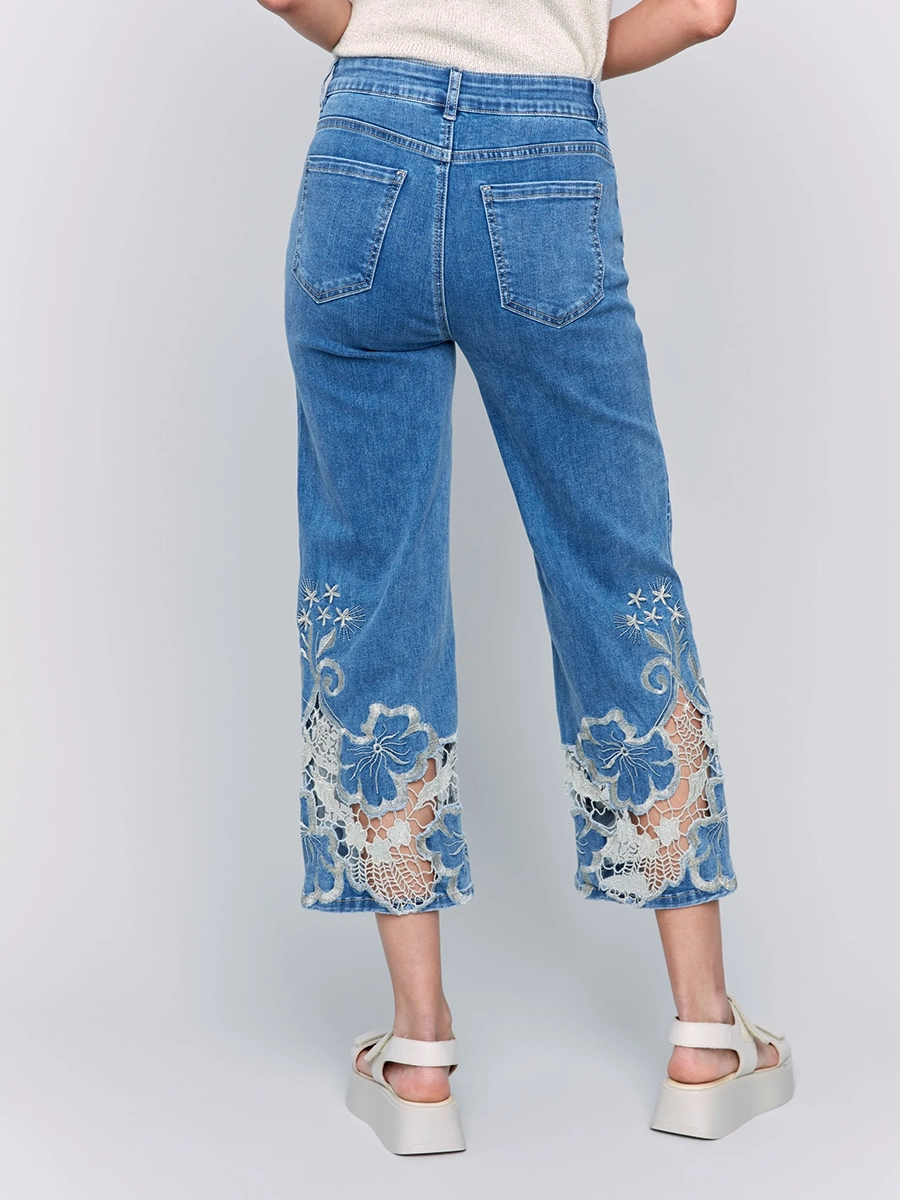 Designer Art Hollow Cotton Jeans