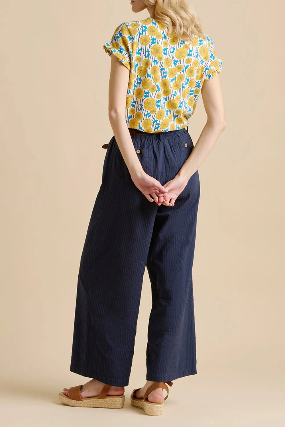 Pure Cotton Colorful Sunshine Floral Ladies Short Sleeves