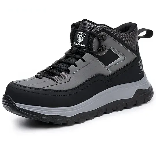Men's Orthopedic Protective Hiking/Work Boots—Waterproof, Slip-Resistant, Impact-Resistant, Puncture-Proof—Wide Toe Box, Arch Support, Ankle Support