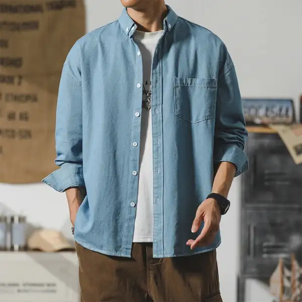 Washed Denim Button Shirt