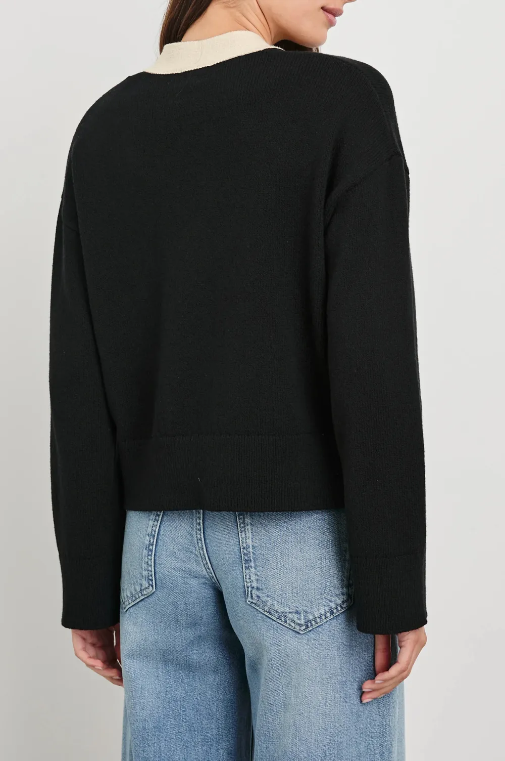 V-Neck Solid-Color Plush Warm Cardigan