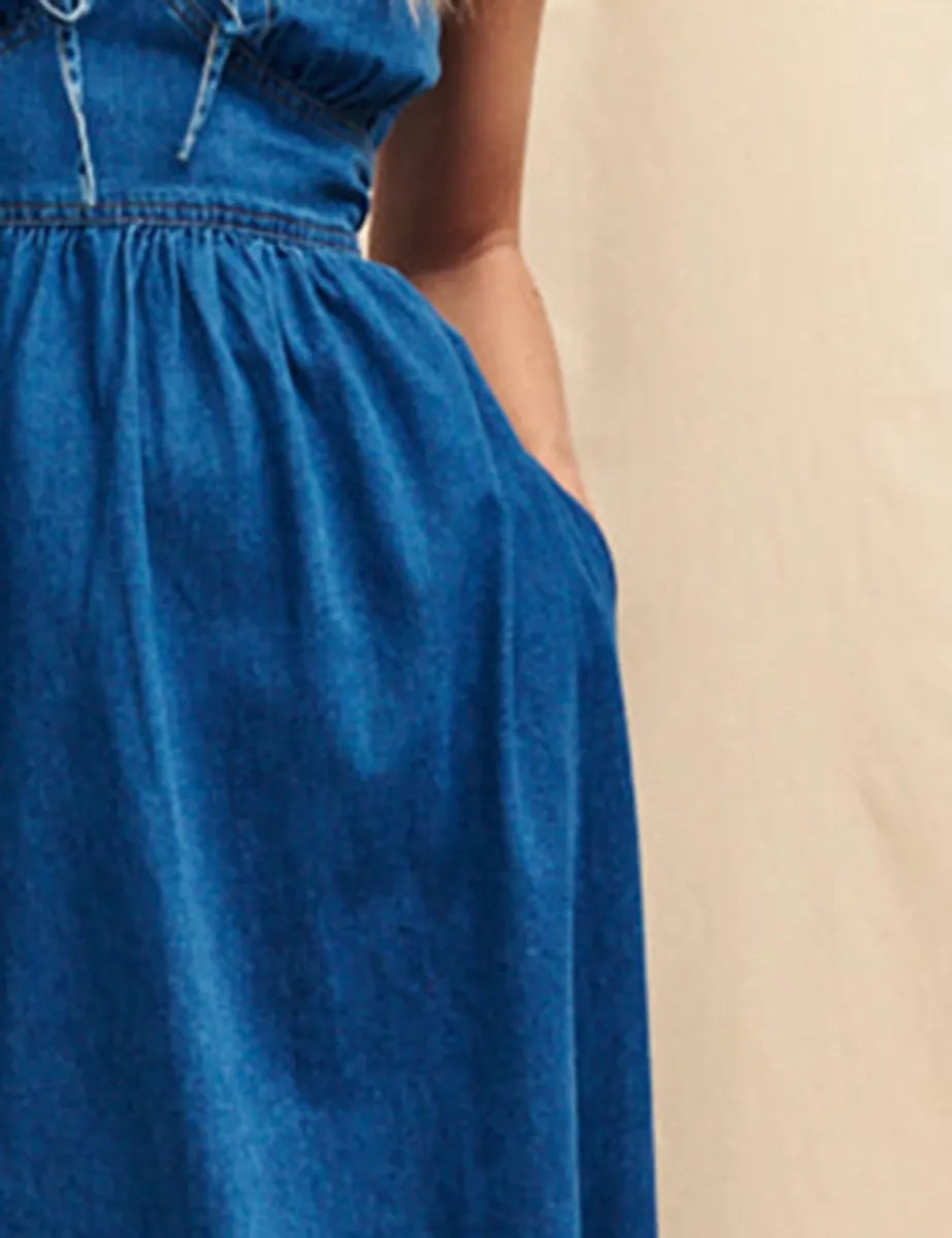 Blue Denim Astra Midi Dress