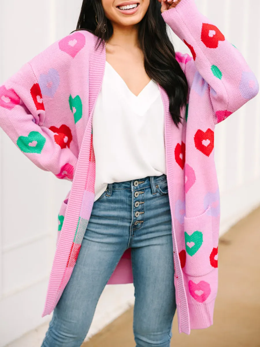 Pink Heart Cardigan