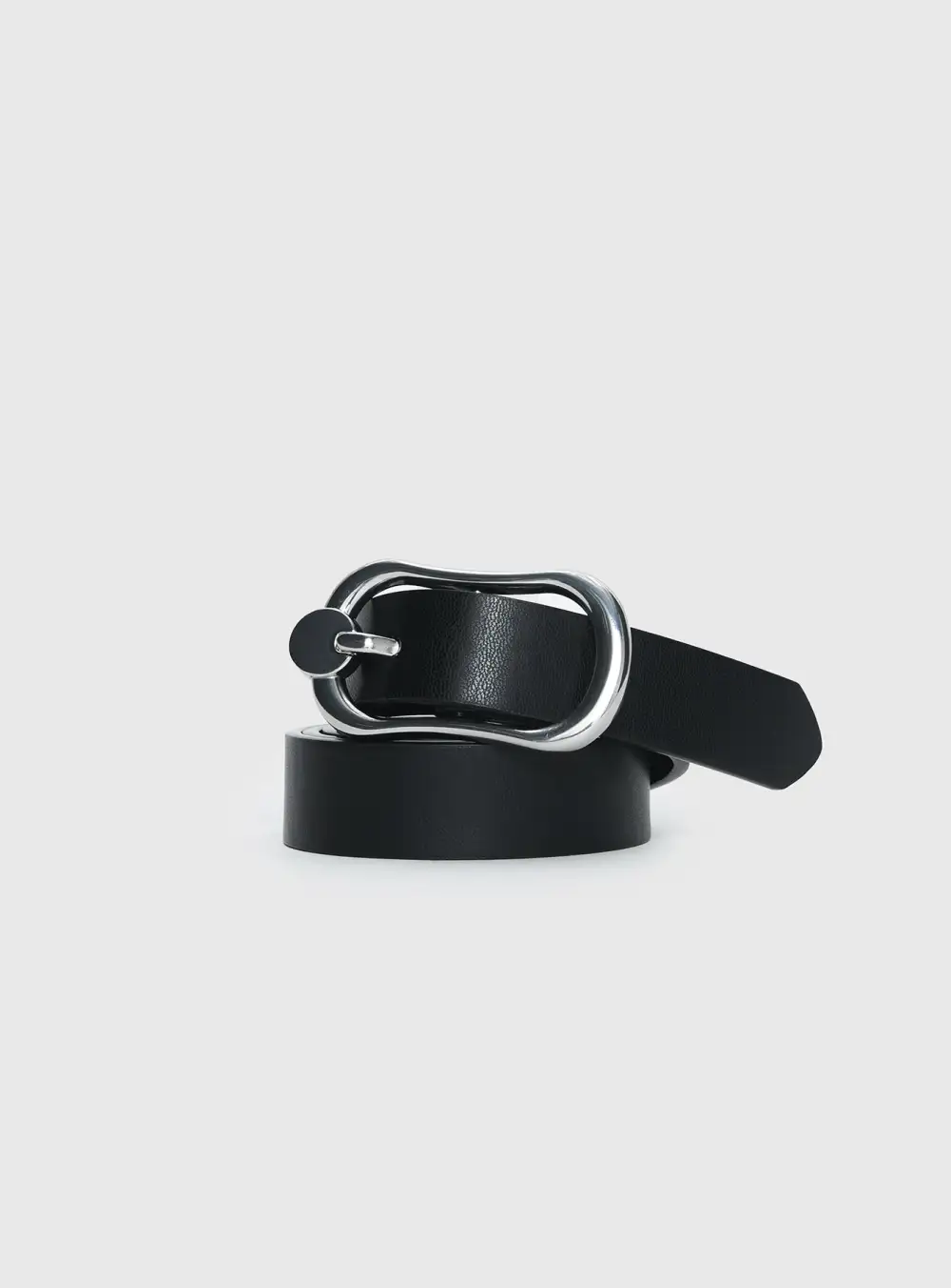 Minimal Detail Buckle Faux Leather Belt