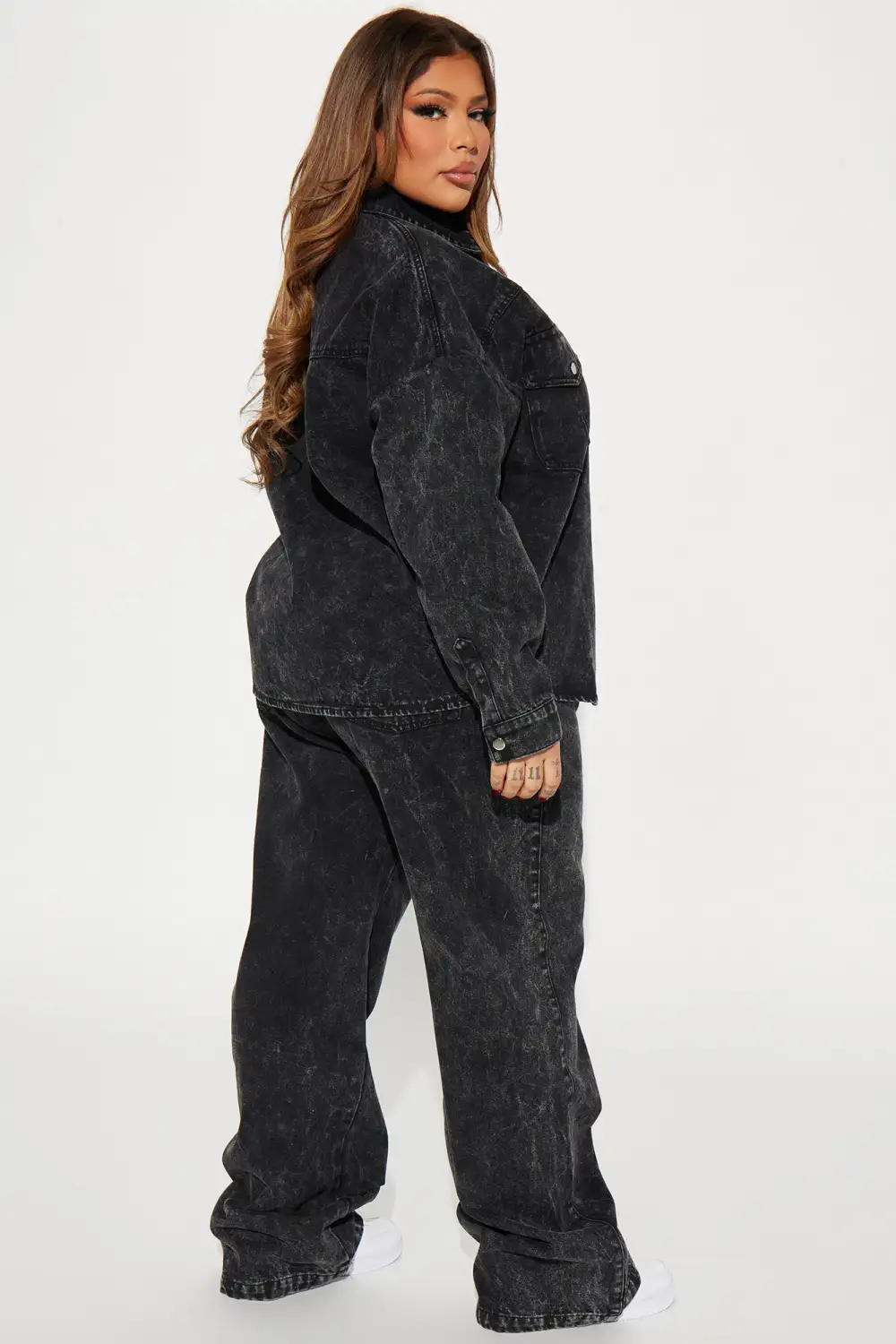 The Only Match Denim Pant Set - Black