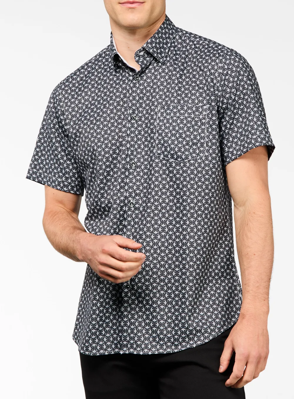 Mosaic Print Short Sleeve Shirt