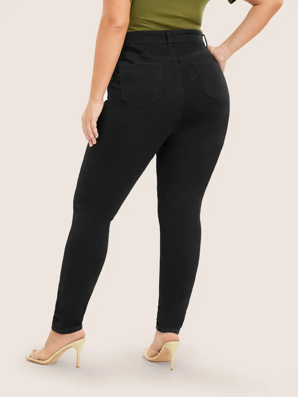 Skinny Very Stretchy High Rise Black Wash Sculpt Waist Jeans