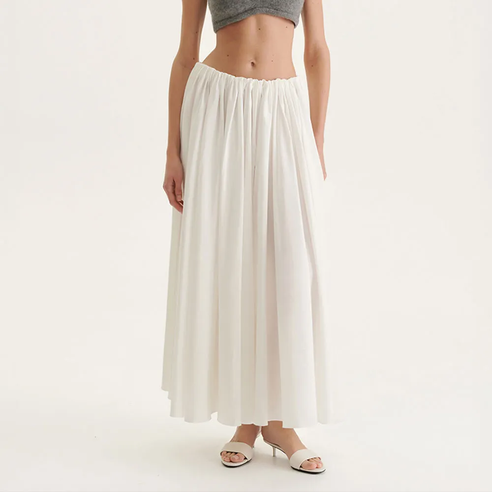 Women's Solid Color A-Line Maxi Skirt