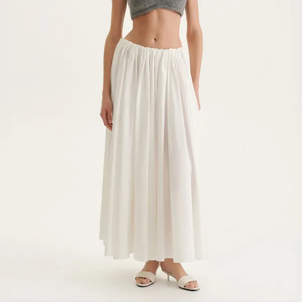 Women's Solid Color A-Line Maxi Skirt