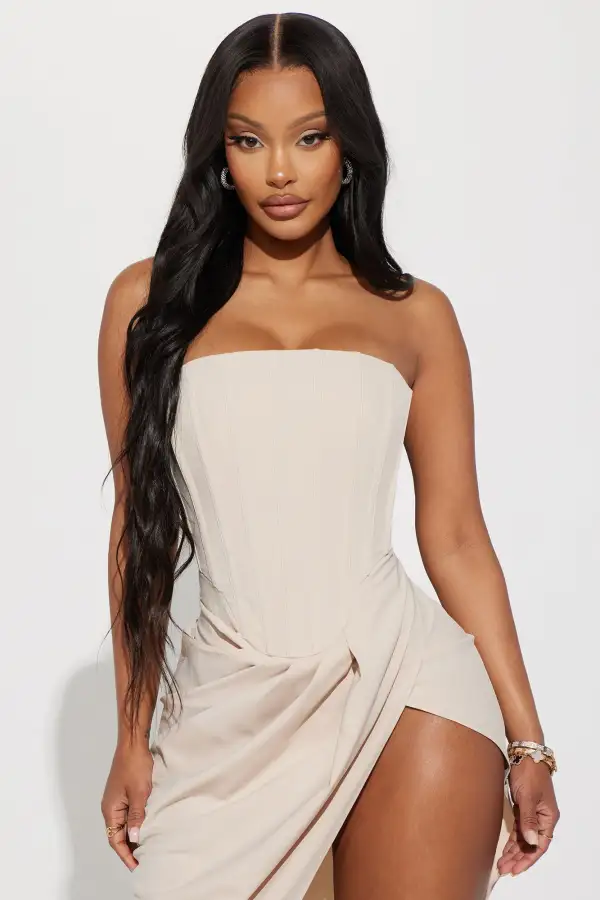 Athina Corset Maxi Dress - Nude