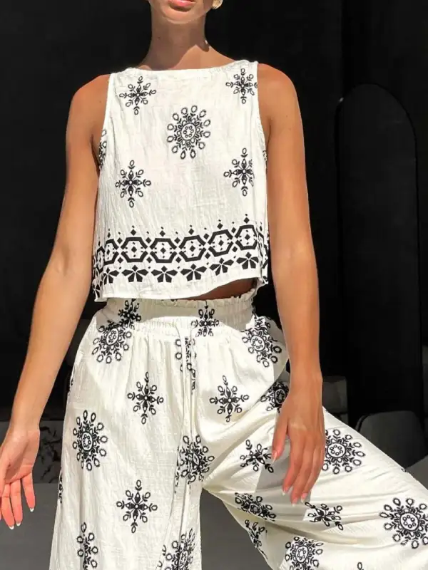 Printed Tank Jumpsuit