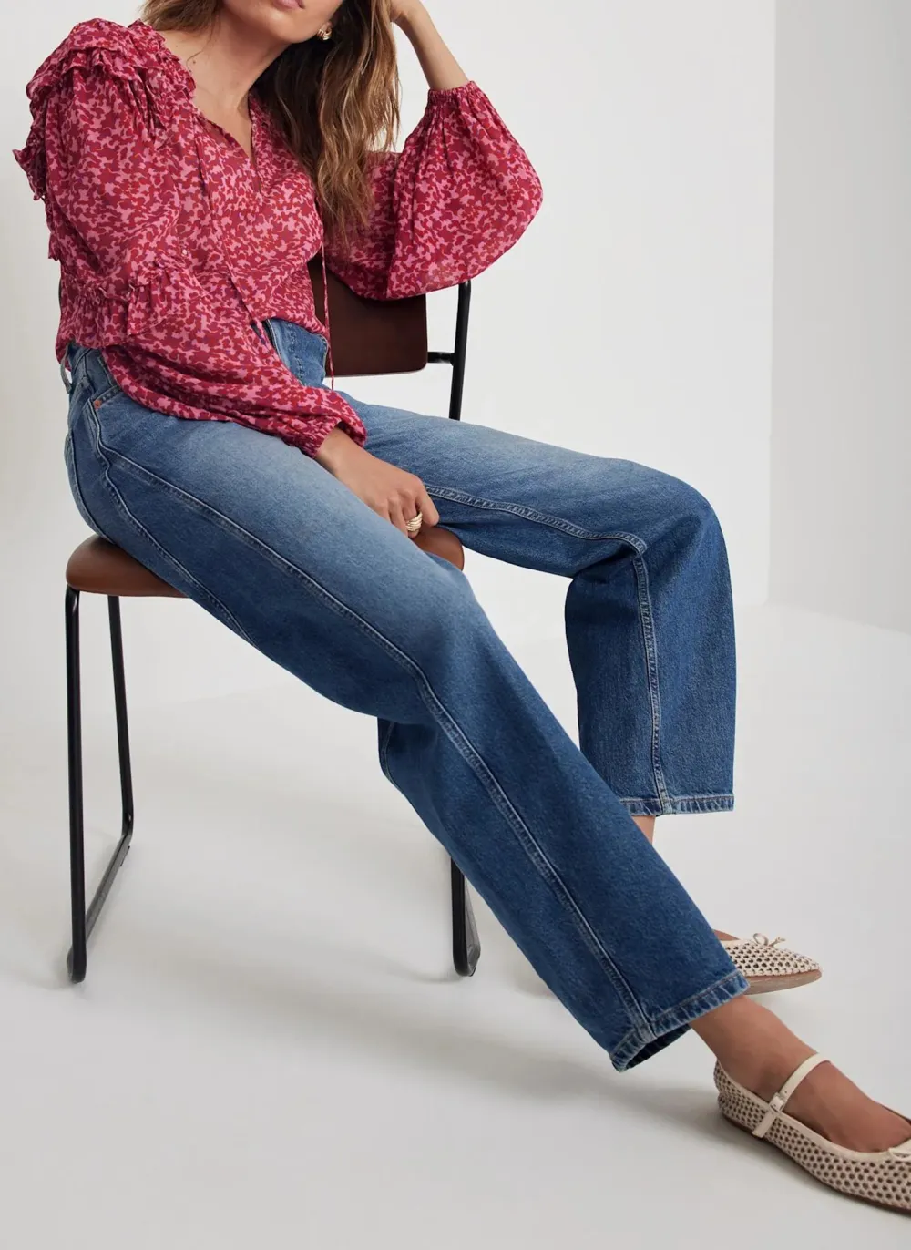 Casual Style Pink Floral Print Blouse