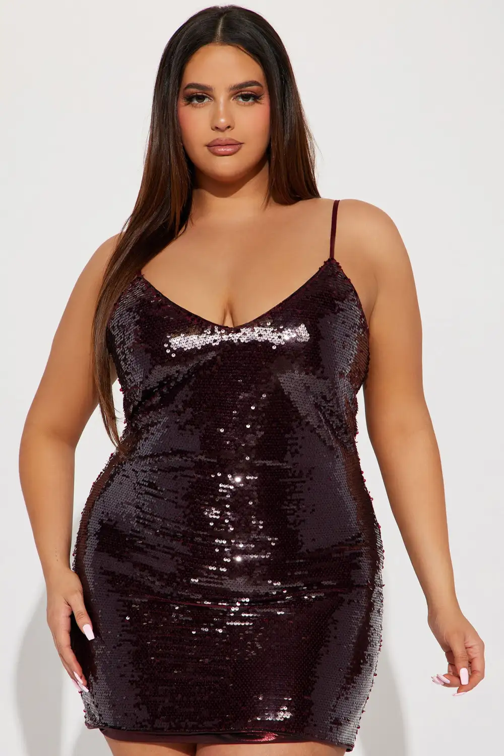 Mackenzie Sequin Mini Dress - Burgundy
