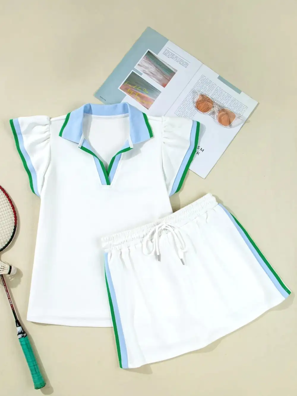 Drawstring Contrast Coordinated Set