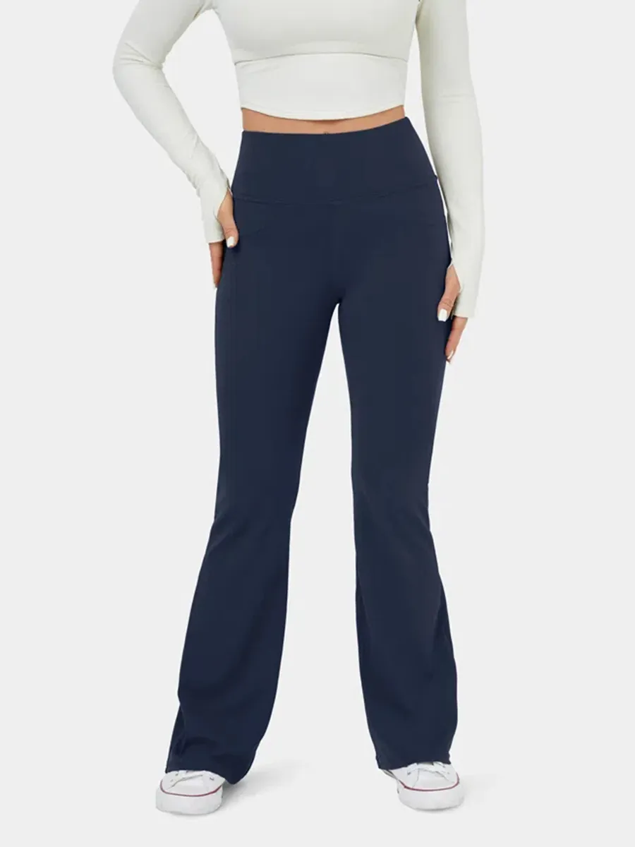 High Waisted Back Pocket Flare Yoga Leggings