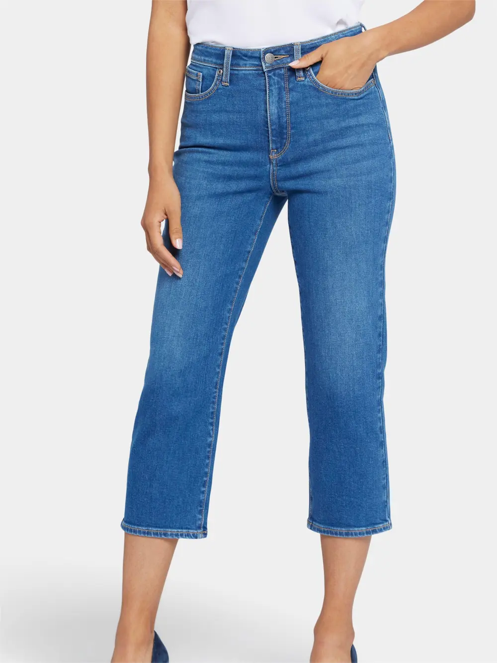 High Waist Relaxed Capri Jeans