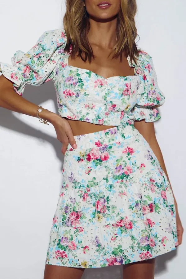 Bahama Skirt (White Floral)