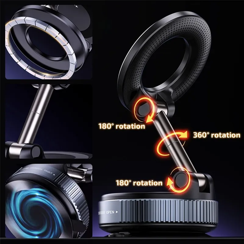 Vacuum Magnetic Car Phone Mount