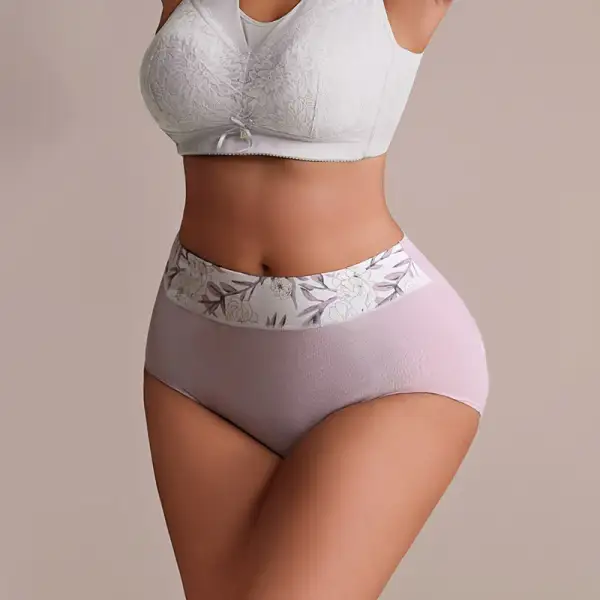 Plus Size High Waist Print Panty