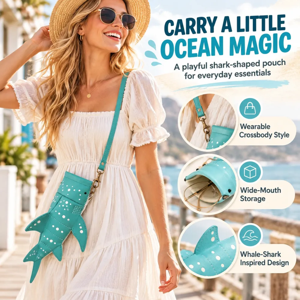 Shark shaped storage bag