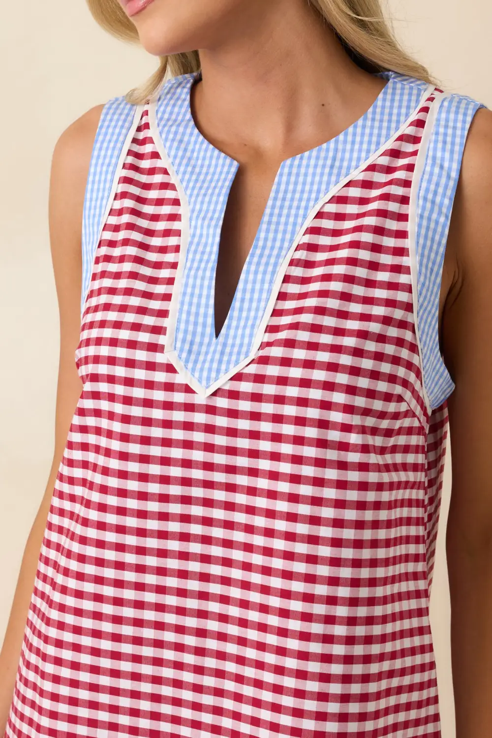Gingham Cherry Mini Dress