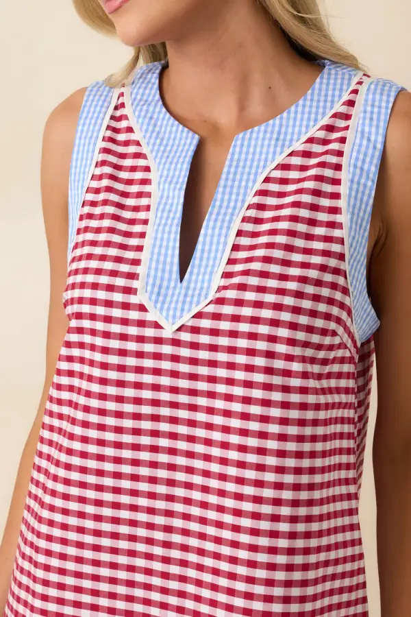 Gingham Cherry Mini Dress