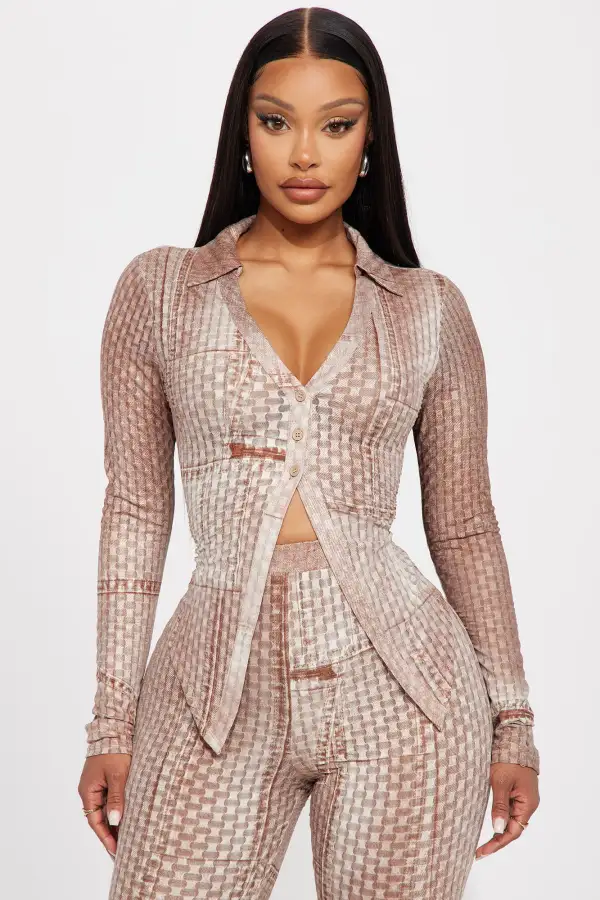 Magnolia Mesh Pant Set - Taupe