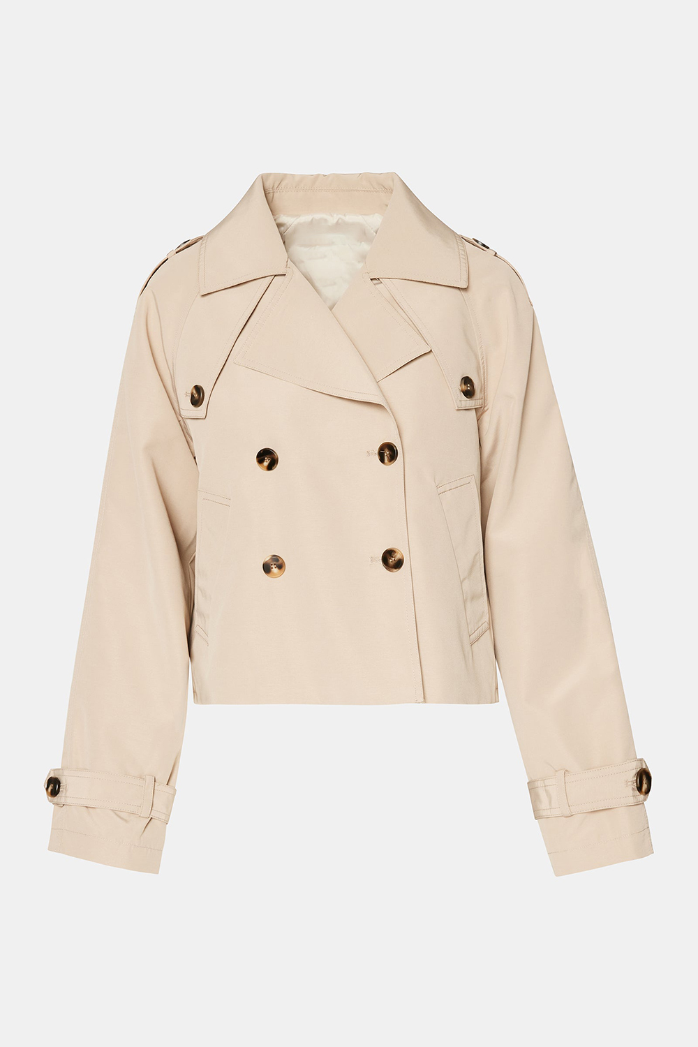 CROPPED TRENCH JACKET LIGHT GREEN