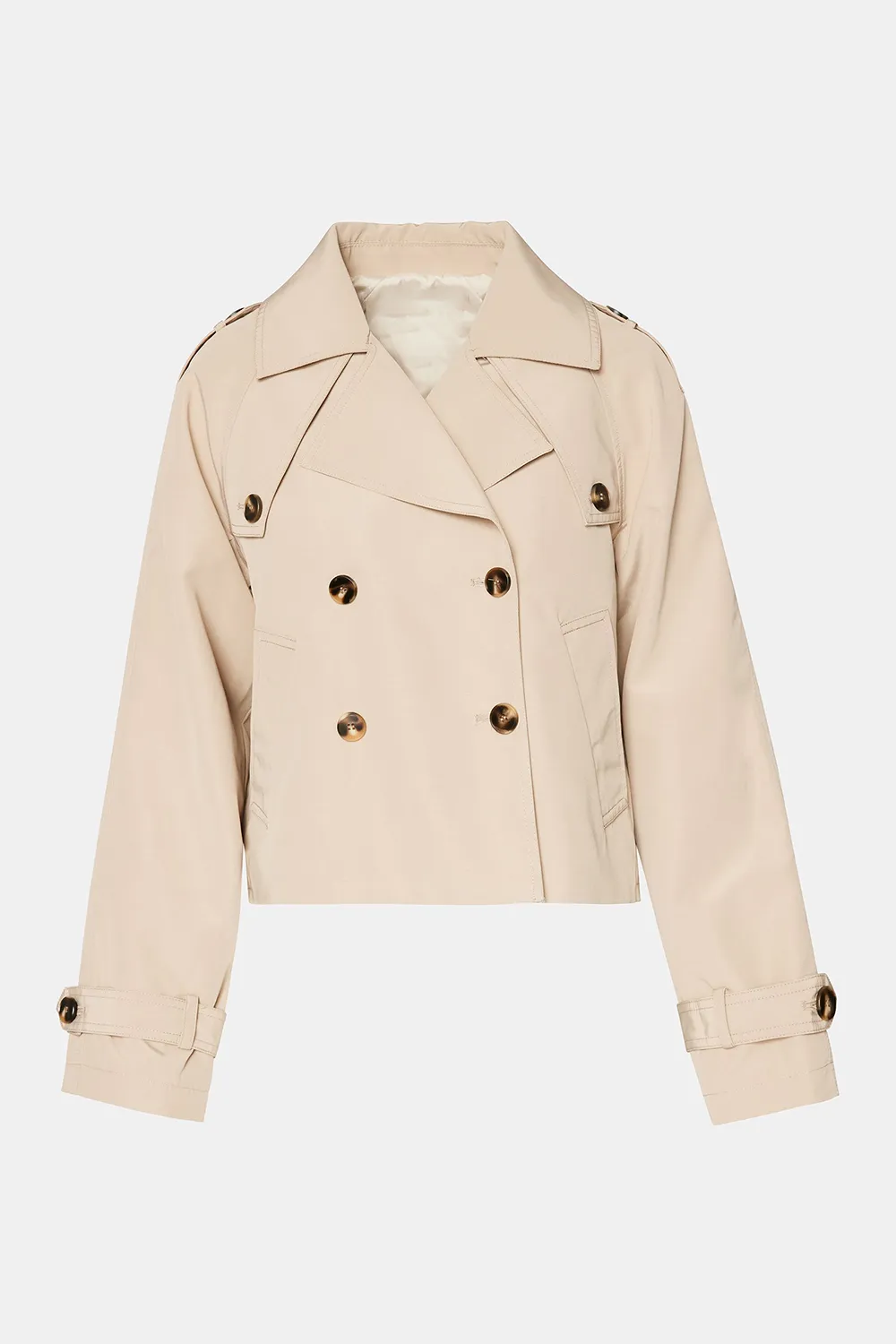 CROPPED TRENCH JACKET LIGHT GREEN
