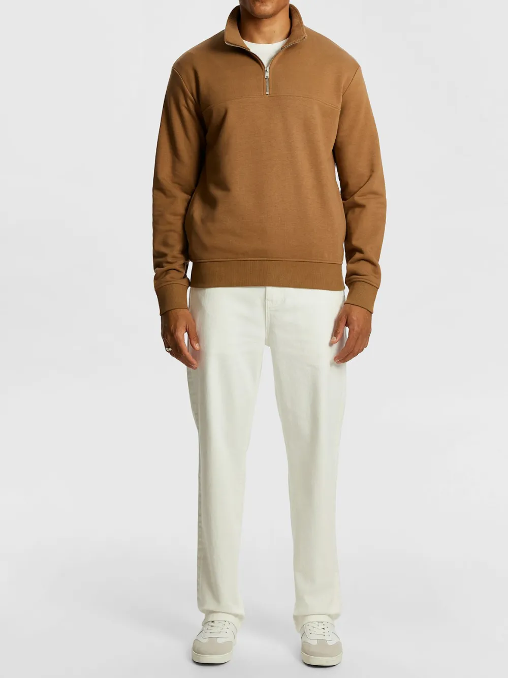 Brown Quarter Zip Sweatshirt