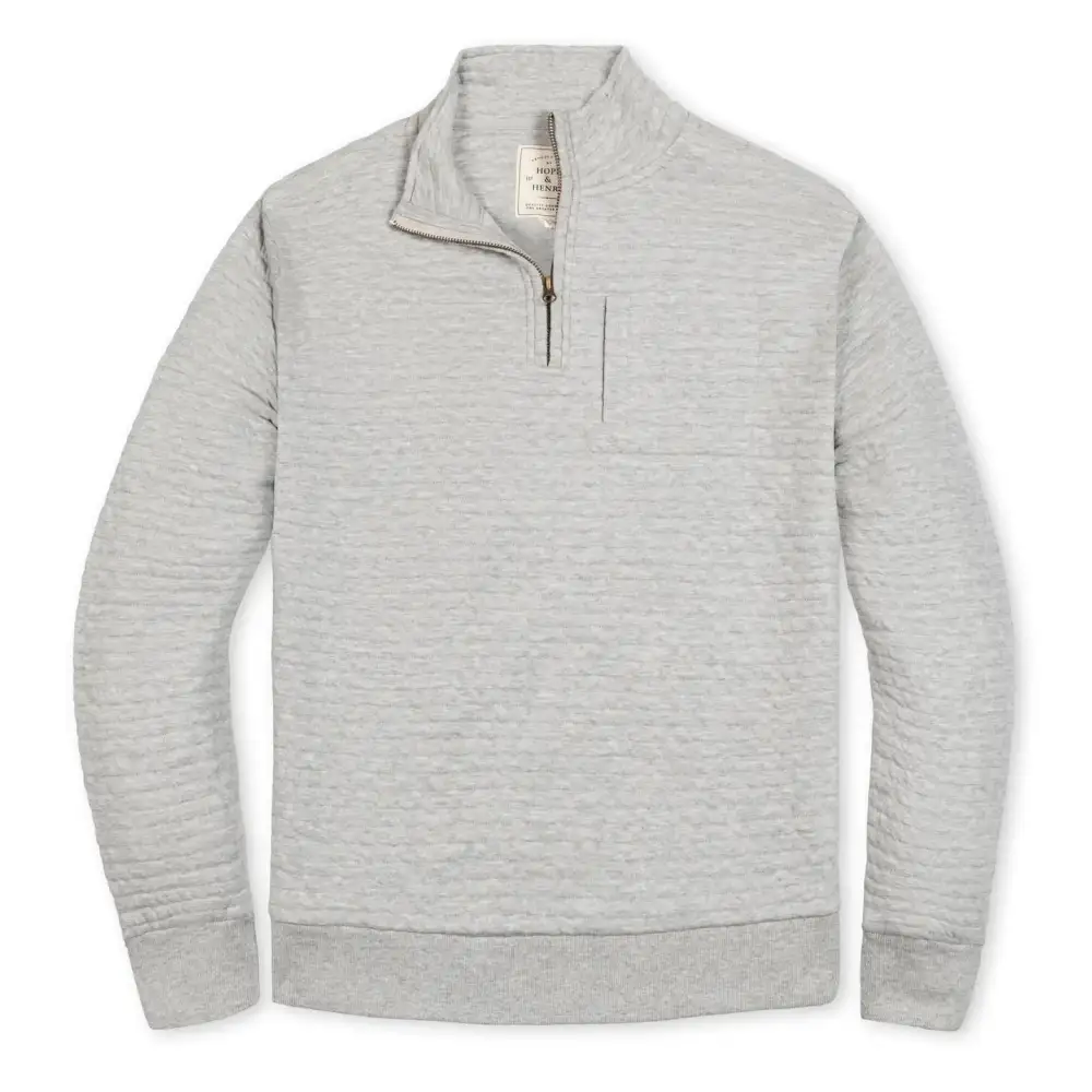 Pocket Quilted Quarter Zip Sweatshirt