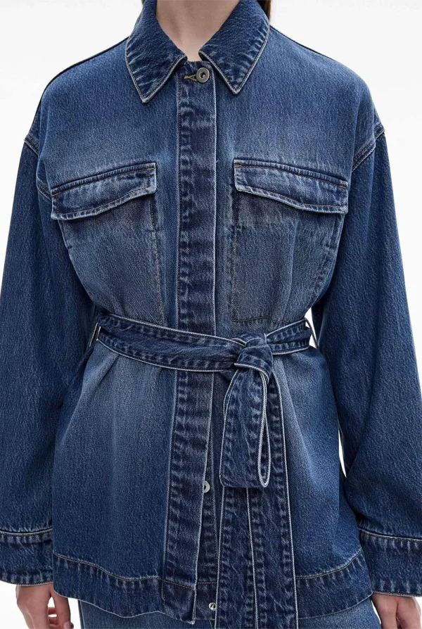 Washed Denim Waistcoat Shirt