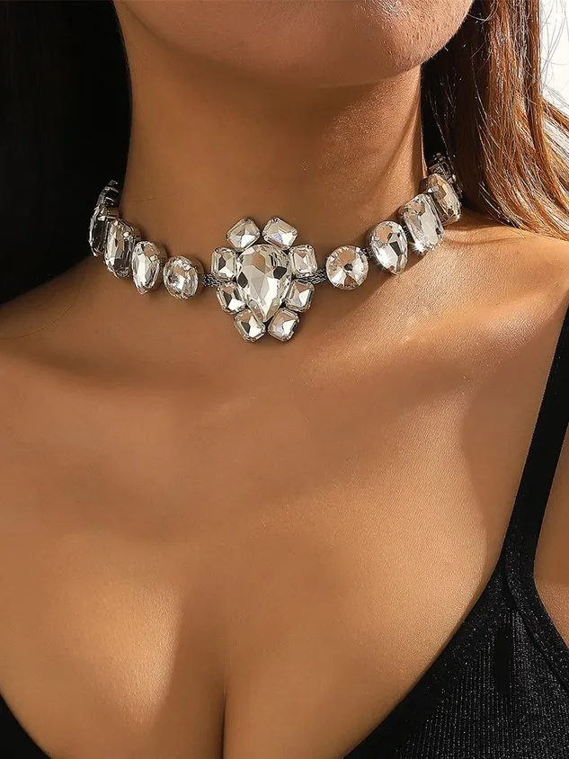 Shining Rhinestone Party Choker