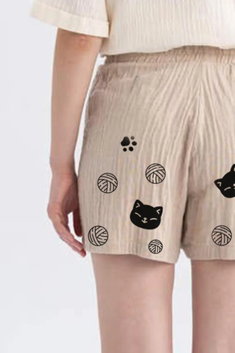 Regular Fit Muslin Normal Waist Shorts