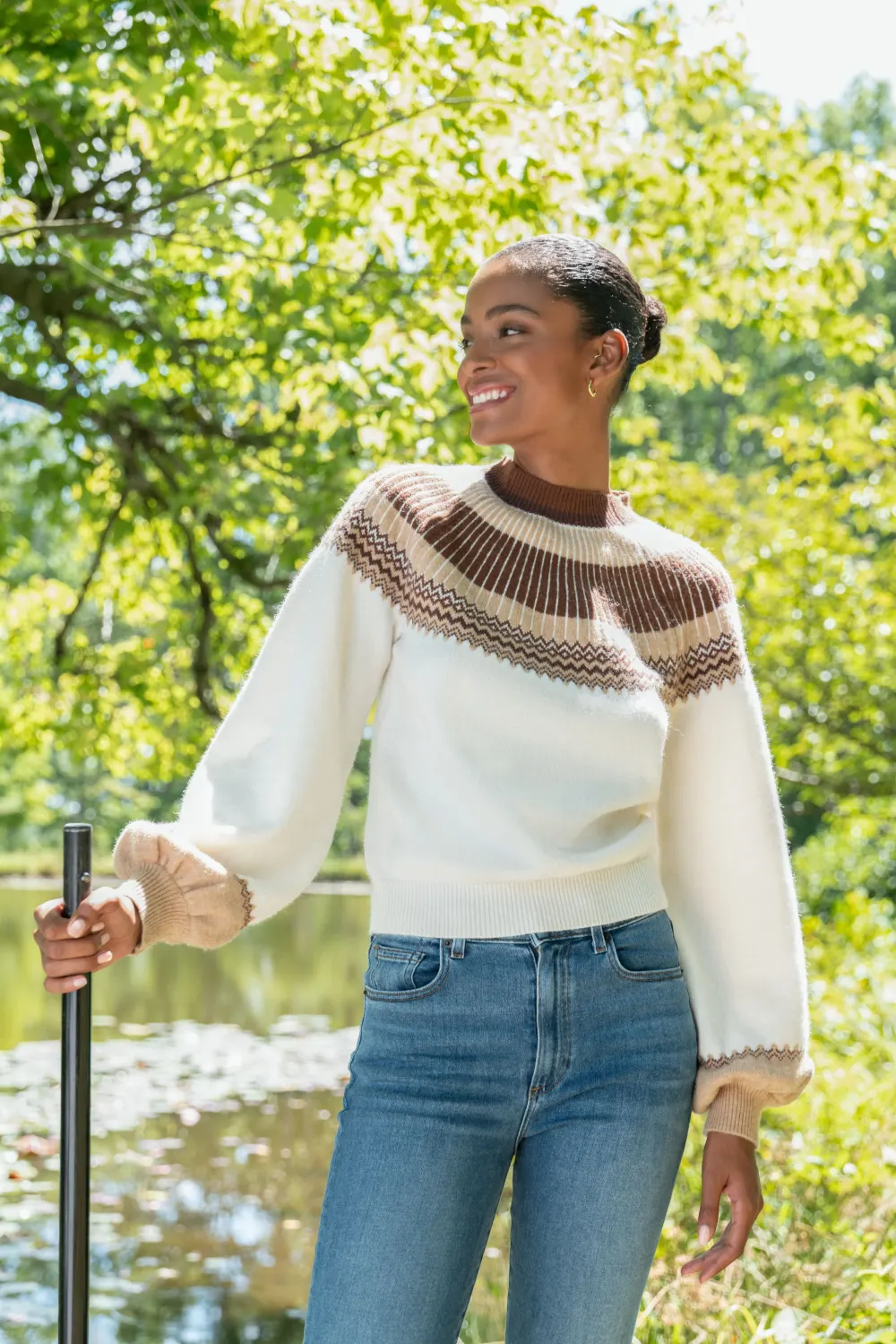 Neutral Color Block Sweater