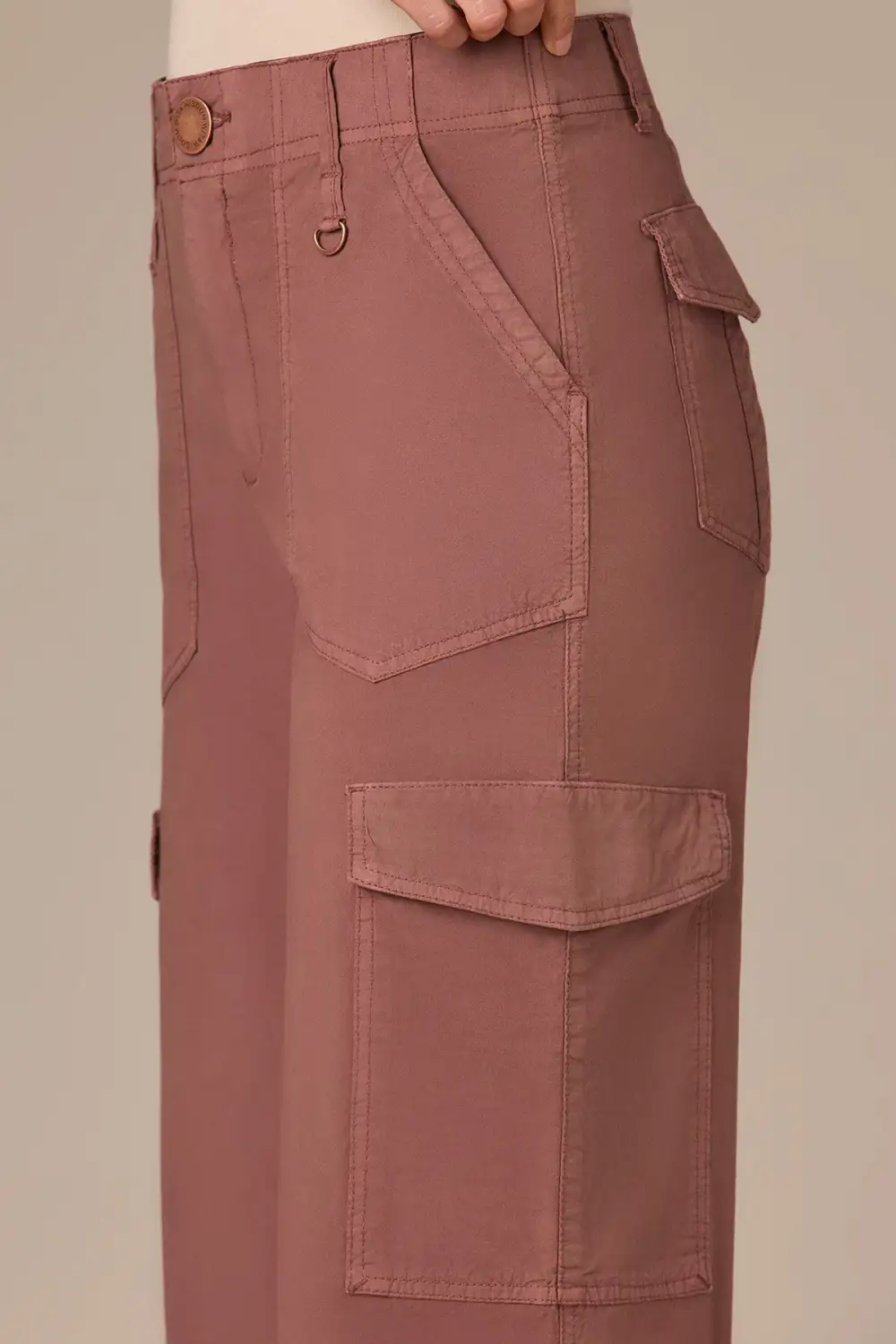 Petite Patch Pocket Utility Wide Leg Utility Pants