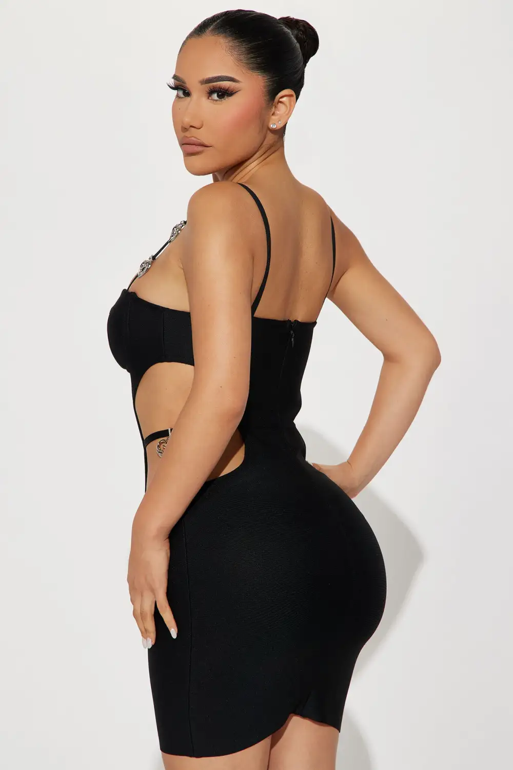 Sweetheart Bandage Mini Dress - Black